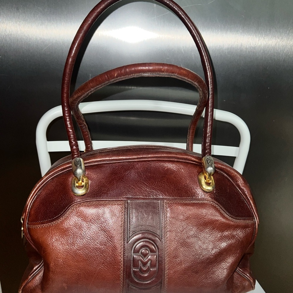 Vtg Marino Orlandi Rich Brown Leather Shoulder Bag, Designed and Made in Italy